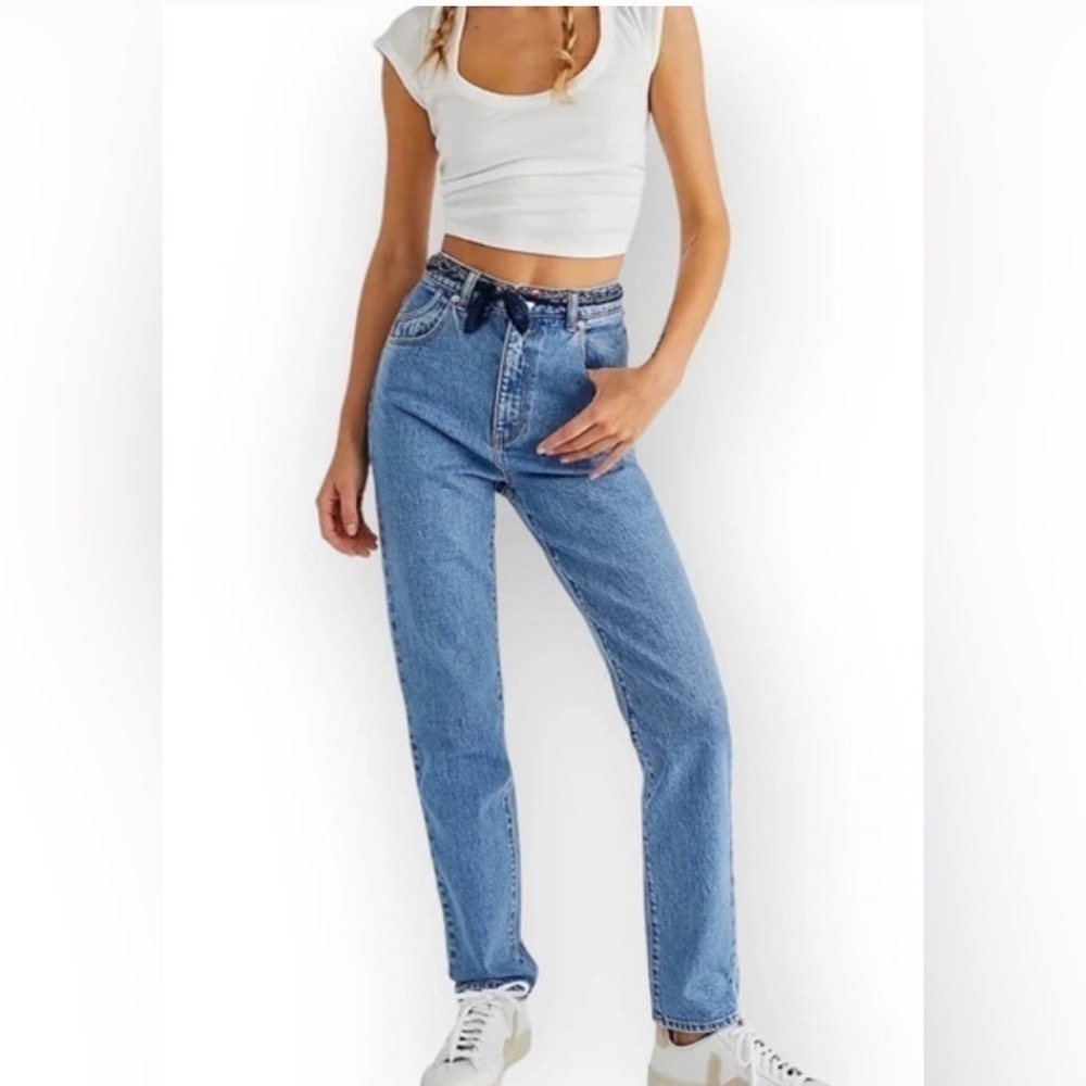 ROLLA’S Sz 28 High Rise Slim Light Was Blue Denim Jeans Classic 5 Pockets